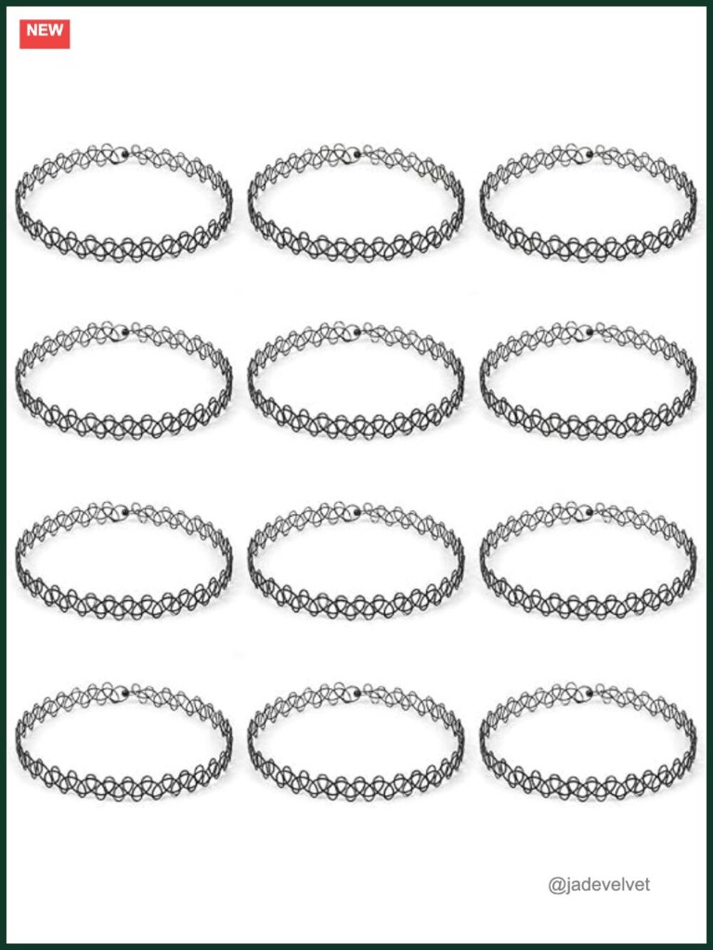 Stretchy Nylon Tattoo Choker Necklace Set 90s Y2K Gothic Layered Jewelry